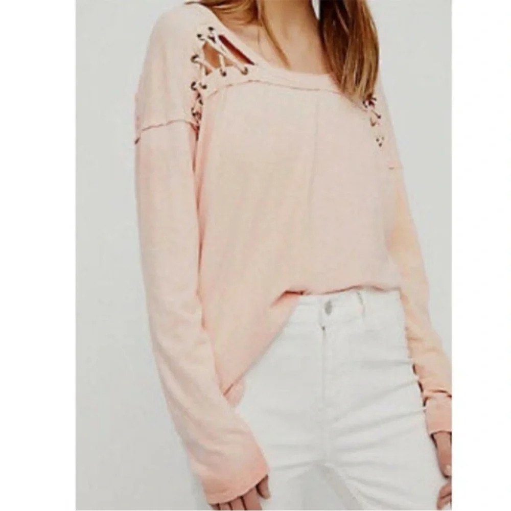 FREE PEOPLE FIRST LOVE LACE UP TOP